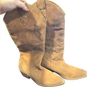 Urban Outfitters Camel Heeled Boots